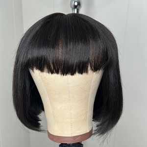 Yaki straight bang bob wig